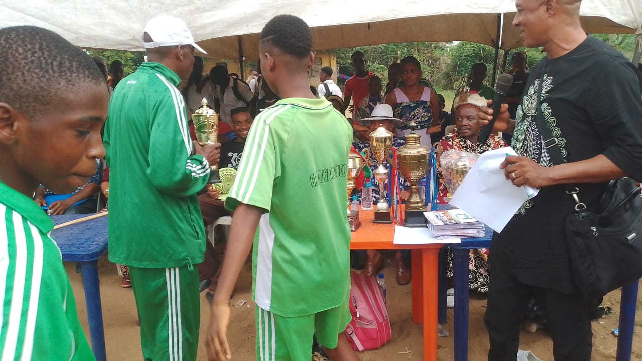 Students and staff at a Chez Mican Schools sports awards ceremony